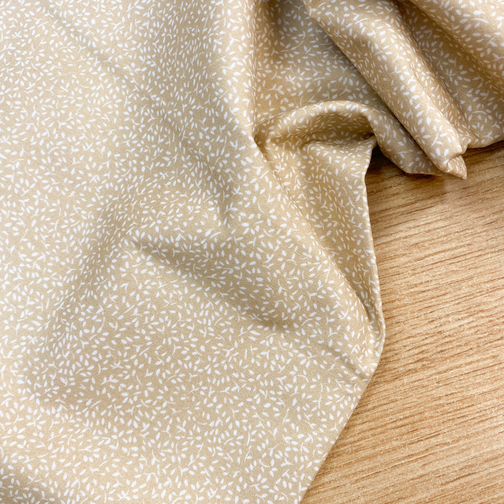 Algodón Orgánico Mini Blossoms Beige